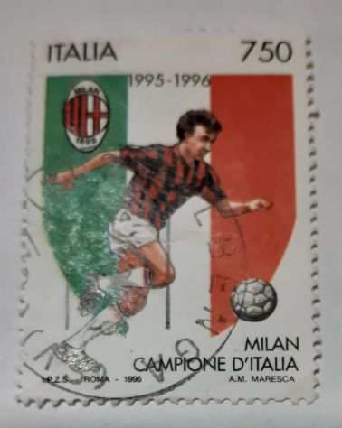 Francobollo Italia - Milan Campione dItalia 19951996 - Lire 750