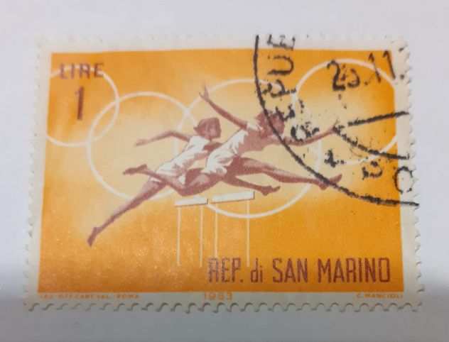 Francobollo Repubblica San Marino - Olimpiadi 1963 - Salto ad ostacoli