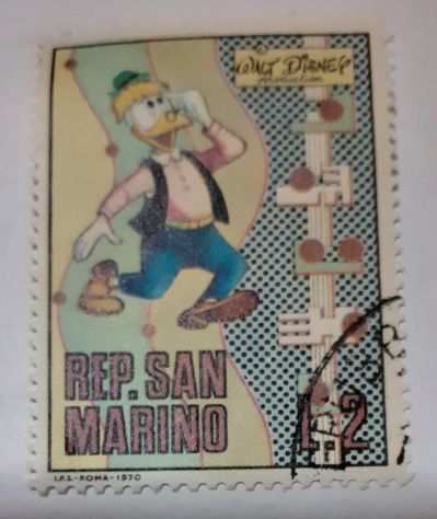 Francobollo Repubblica San Marino - Walt Disney - Archimede - L. 2