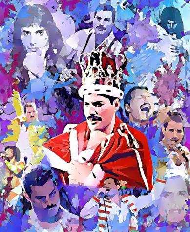 Freddie Mercury - Queen - Gicleacutee - Original by artist Raffaele De Leo - Limited edition 610 - Disco in vinile singolo - Stampe varie - 2021