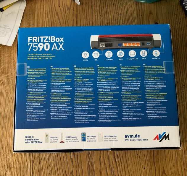FRITZBox 7590 AX Modem Router Wi-Fi 6 Dual Band 2