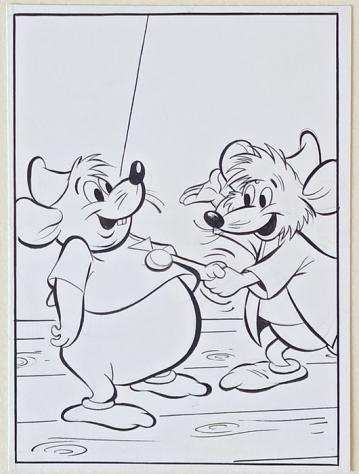 G. B. Carpi - quotTopini di Cenerentolaquot da Diario Disney 196869 - Original illustration by Giovan Battista Carpi