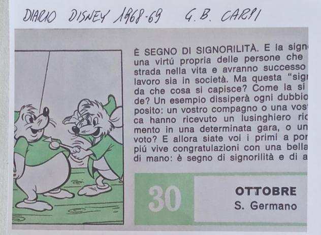 G. B. Carpi - quotTopini di Cenerentolaquot da Diario Disney 196869 - Original illustration by Giovan Battista Carpi