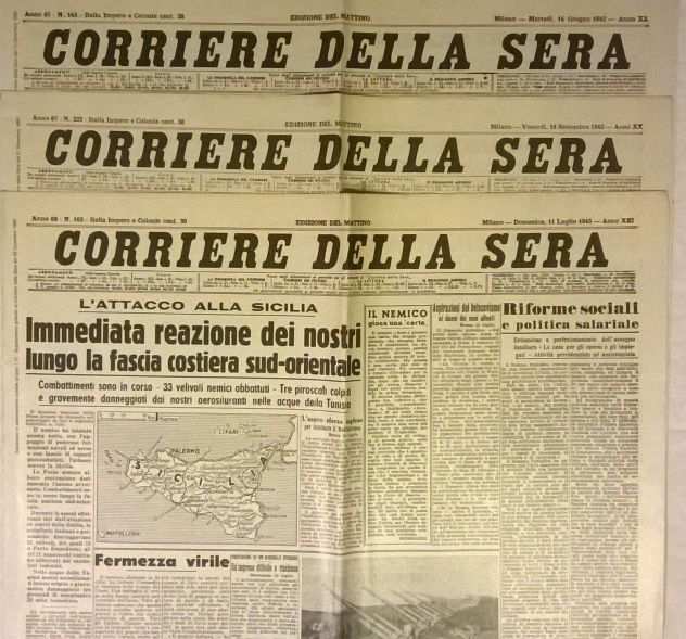 ( GampB ) Giornali Ristampa Corriere della Sera 194243