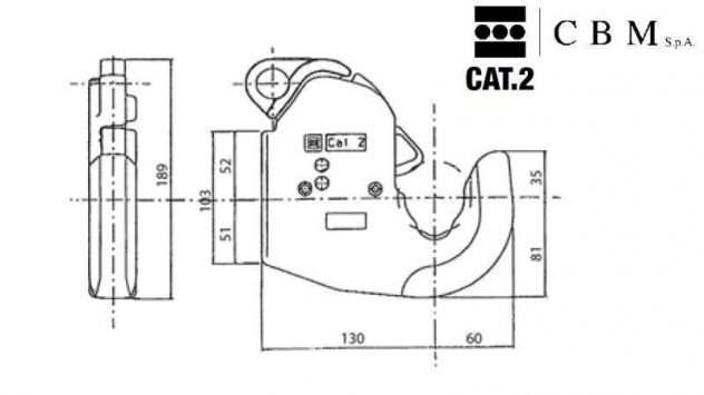 GANCIO AUTOMATICO DELLIMPIANTO IDRAULICO DEL SUPPORTO DEL TRATTORE CAT.2 CBM