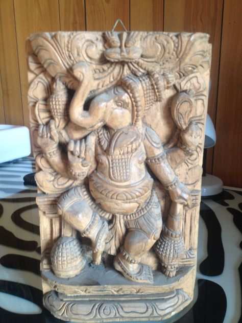 GANESH SCULTURA IN LEGNO