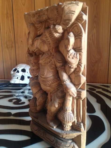 GANESH SCULTURA IN LEGNO