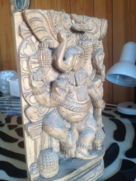 GANESH SCULTURA IN LEGNO