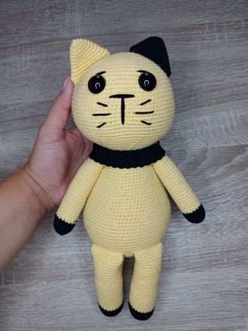 GATTO.GIALLO.PUPAZZI.UNCINETTO.AMIGURUMI.50 LO SCONTO