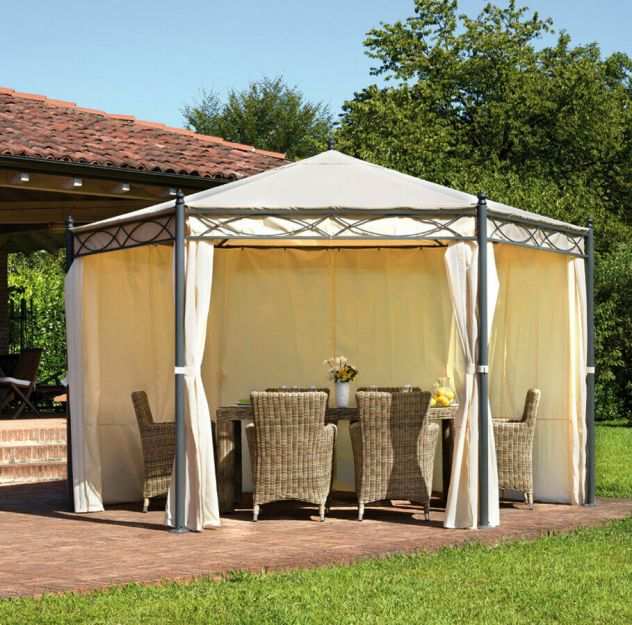 Gazebo cod 6107 Esagonale con struttura in Ferro