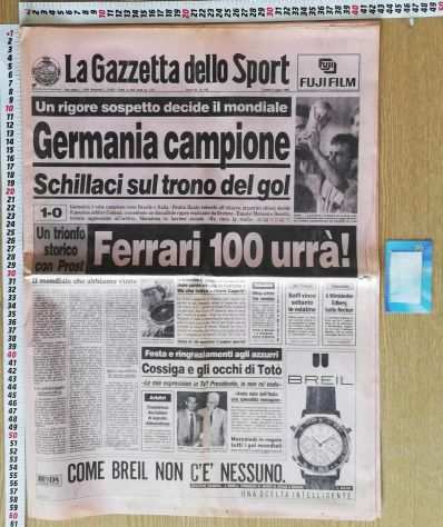 Gazzetta dello Sport 09071990 Germania campione del mondo a Italia 90
