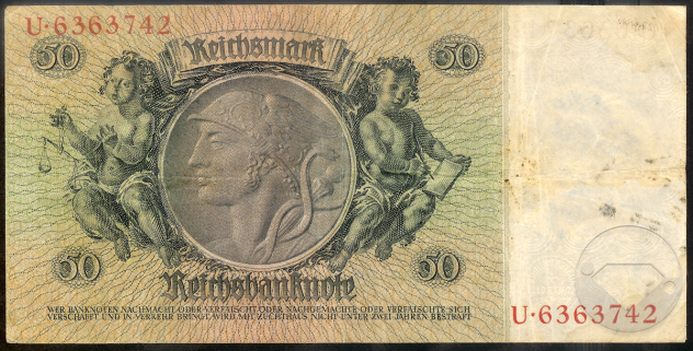 GERMANIA 1933 banconota 50 Reichsmark VF