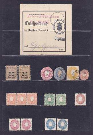 Germania - aree postali locali 1850 - A-D SASSONIA e Prussia bella selezione di annullati e nuovi tutta con varieta di timbri e colori
