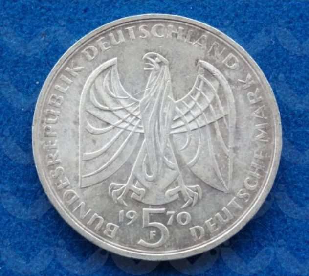 GERMANIA R.F. 1970 Moneta Argento 5 mark