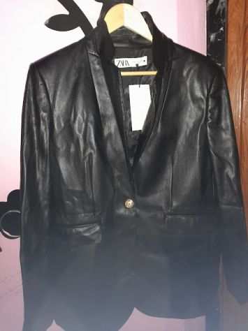 giacca di pelle nera ZARA