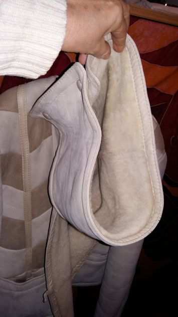 giacca donna taglia 42 montone bianco intarsiata