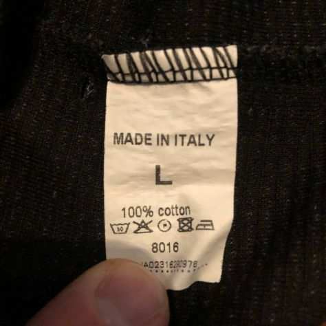 Giacca nera con cappuccio, made in Italy, 100 cotone, taglia L