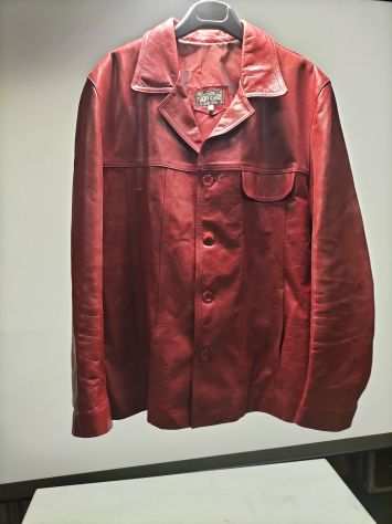 Giacca rossa vintage in pelle. Marca TONY ENZO.