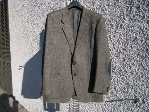 Giacca uomo sartoriale KENTISCH spigato grigio di pura lana T. 54
