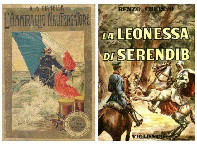 Gianella Aristide Mario, Buchan John, Chiosso Renzo - Lotto di Libri Illustrati di Avventure tutti in Prima Edizione - 1909-1951