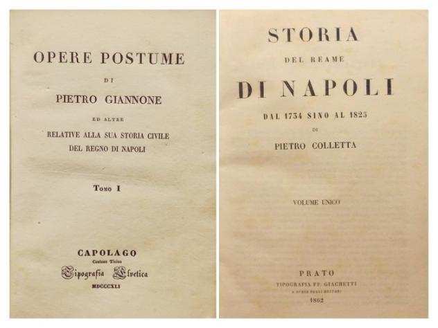 Giannone Pietro, Colletta Pietro - Lotto di 3 Opere Ottocentesche sulla Storia del Regno di Napoli - 1841-1862