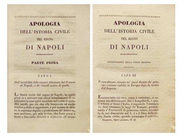 Giannone Pietro, Colletta Pietro - Lotto di 3 Opere Ottocentesche sulla Storia del Regno di Napoli - 1841-1862