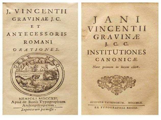 Gianvincenzo Gravina - Lot with 3 books - 1712