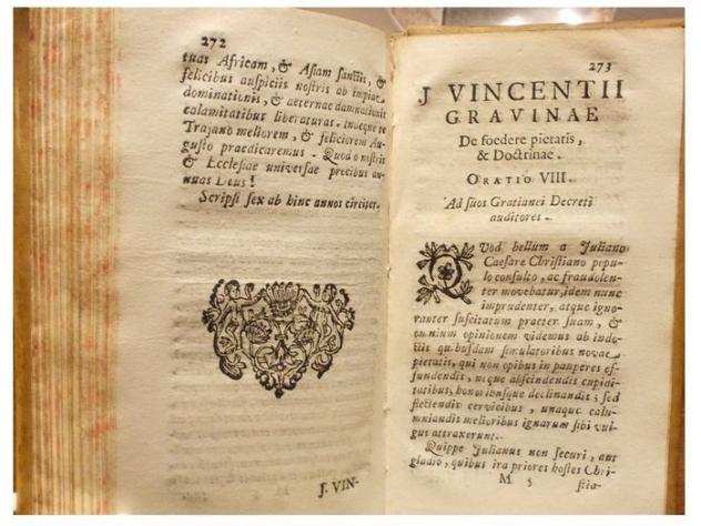 Gianvincenzo Gravina - Lot with 3 books - 1712