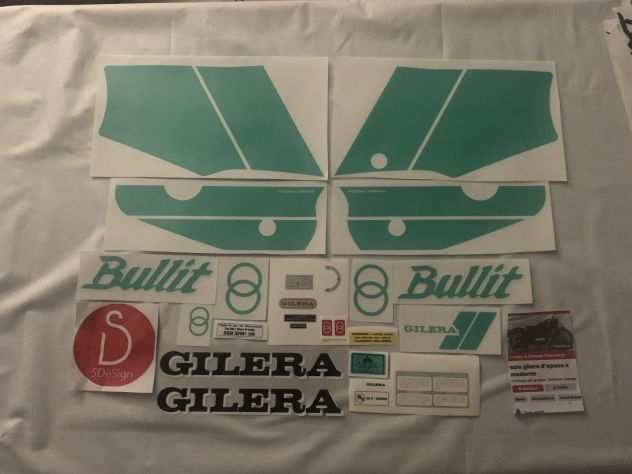 gilera bullit 1 serie verde kit adesivi