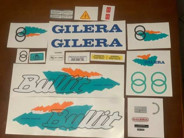 gilera bullit bianco verde arancio kit adesivi