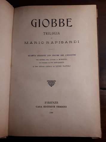 GIOBBE TRILOGIA, MARIO RAPISARDI, FIRENZE CASA EDITRICE NERBINI 1906.