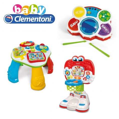 GIOCHI MUSICALI EDUCATIVI BABY CLEMENTONI TAVOLINO  BATTERIA  CANESTRO (ROMA)