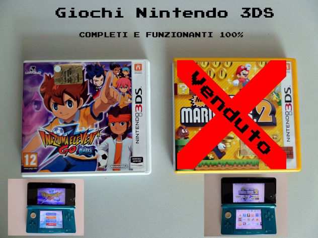 Giochi Nintendo 3DS ( New Super Mario Bros 2 ) ( Inazuma eleven GO ombra ) usati