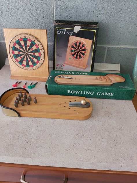 GIOCO BOWLING E GIOCO FRECCETTE IN LEGNO