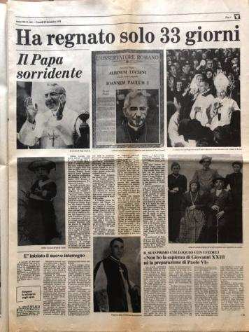 - - Giovanni Paolo I - Morte dopo 33 giorni - Vita, Giornale completo, 14 pagine, originale - 1978