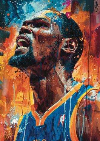 Golden State - NBA - Kevin Durant  Golden State Warriors Graffiti Edition Limited Edition 25 wCOA - 2023 Artwork