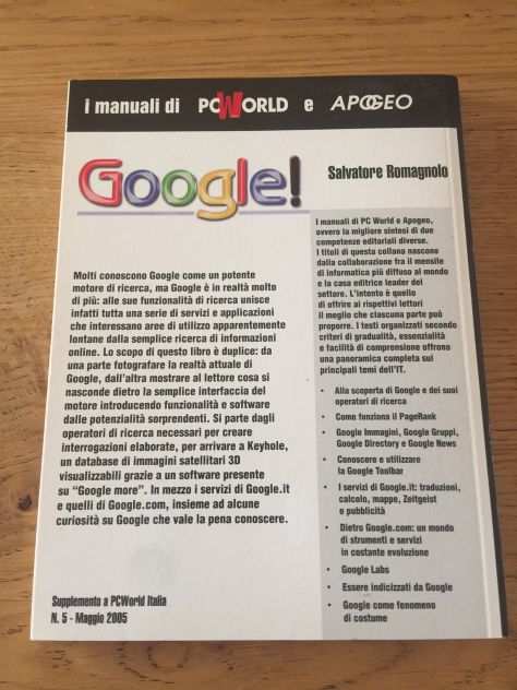 Google manuali di Pc Word e Apogeo libro informatica di Salvatore Romagnolo