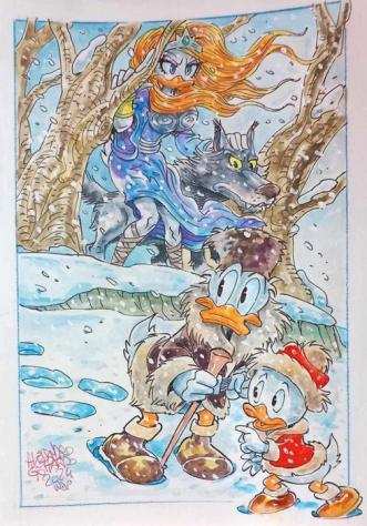 Gottardo, Alessandro - 1 Watercolour - Donald Duck - quotLa principessa delle neviquot - 2024