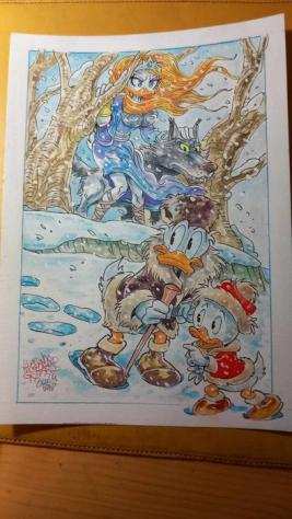 Gottardo, Alessandro - 1 Watercolour - Donald Duck - quotLa principessa delle neviquot - 2024