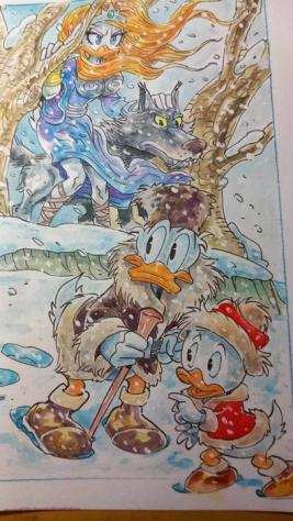 Gottardo, Alessandro - 1 Watercolour - Donald Duck - quotLa principessa delle neviquot - 2024