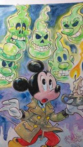 Gottardo, Alessandro - 1 Watercolour - Mickey Mouse - quotNella tana dei fantasmiquot - 2024