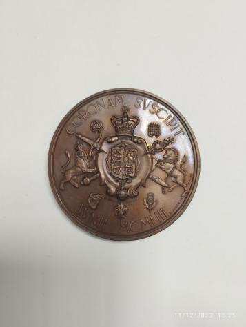 Gran Bretagna. Bronze medal 1953 by Stefano Johnson Incoronazione Regina Elisabetta II