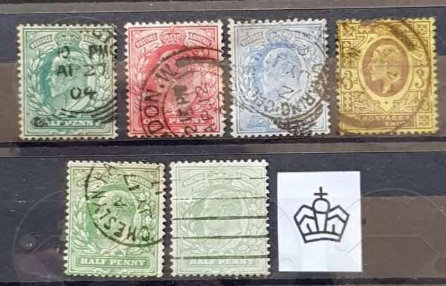 GRAN BRETAGNA Re Edoardo VII francobolli 1902-1904
