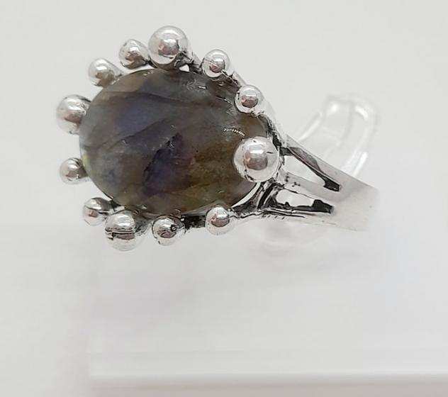 GRANDE anello con preziosa Labradorite bullVintagebull - 925 Argento - Anello