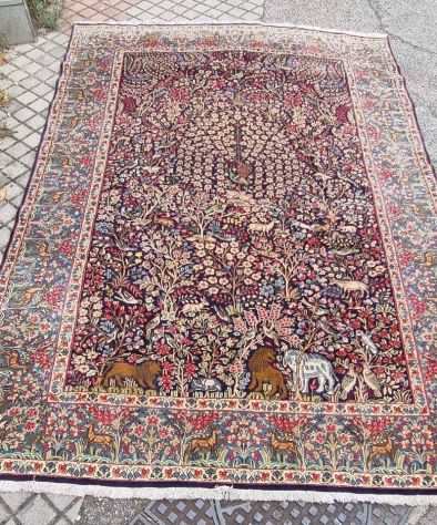 Grande tappeto persiano kirman Raven Persia anni 90 Mille Fiori 340 x 240