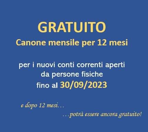 GRATIS CANONE CONTO CORRENTE