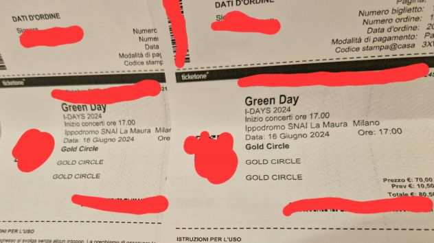 Green Day milano 1606 gold circle x 2