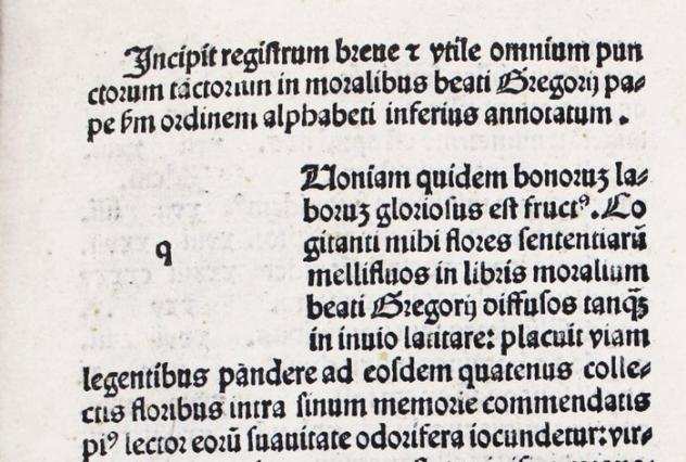 Gregorio Magno - Registrum Breue... Beati Gregorii Pape - 1480