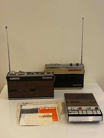 Grundig - CZ-201 Transistor radio, C-410 Portable Cassette recorder-player , Record boy Transistor radio - Kit di attrezzatura audio