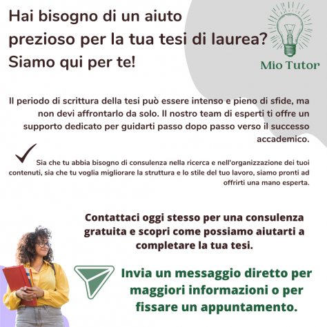 Hai bisogno di un aiuto per la tua tesi di laurea